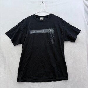 Vintage Nike T Shirt Mens L Black Air Force 1 Graphic